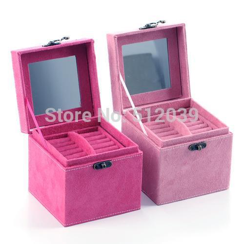 Fashion Imitation Rabbit Hair Jewelry Box For Cute Girls Jewelry Carrying Case Birthday Princess Wedding Gift