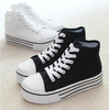 Hot!2012 autumn paragraph casual low and high cut platform Sneakers canvas shoes with shallow mouth C01430