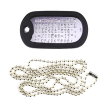 Customized Military Dog Tags Aluminum Personalized Embossed  Pet ID w/Silencers Ball Chains