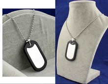 Customized Military Dog Tag Aluminum Embossed Pet ID Silencers stainless steel jewelry pendants necklaces for men