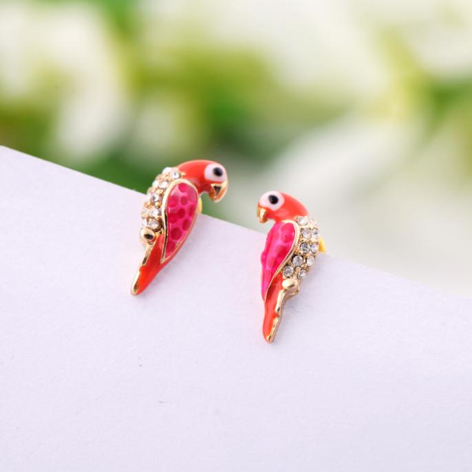 red lovely bird crystal 2013 new Fashion earrings for women E047