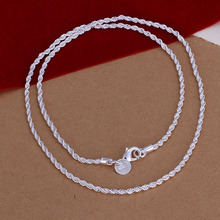 Hot Sale Free Shipping 925 Silver Necklace Fashion Sterling Silver Jewelry 2MM 16 24inch Twisted Rope
