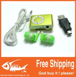 FS-01 Free shipping+cable+earphone,No retail box, Micro TF/SD card Slot,MINI clip MP3 Player(China (Mainland))