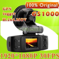 Registrador do carro DVR de HD 1080P 30FPS GS1000 1.5 cheios 100% originais novos " LCD com o processador central leve do G-sensor H.264 4 IR Ambarella do registador do GPS