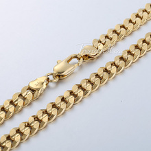 6MM Curb 18K Gold Filled Necklace MENS Chain Fashion Jewelry Boys Gift GN30