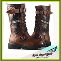 Fashion Plus Size High-top Men Boots Five Belt Buckle Decorative Male