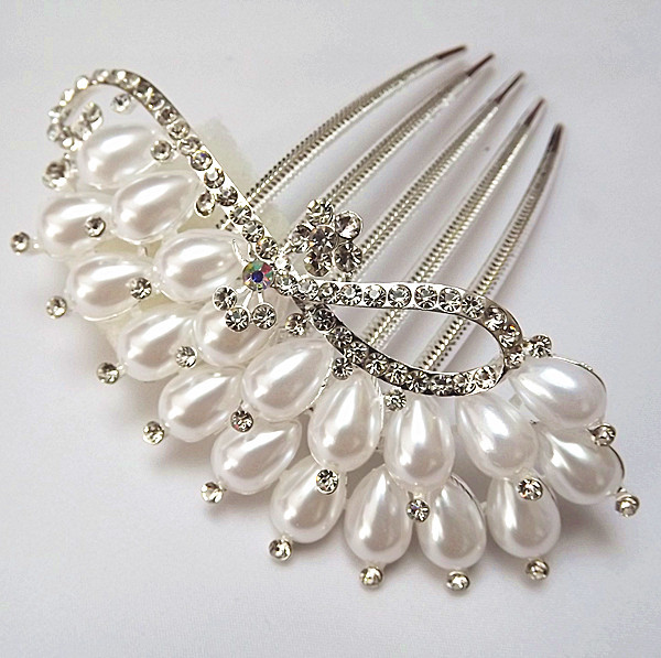 2013 New Fashion Bridal Hair Accessories Wedding Jewelry Tuck comb Pearl Crystal Handmade Bridal Hair Comb