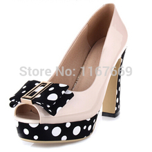 Women Pumps 2015 Milanao Thick Heel Open Toe Single Platform Pumps 704 Breathable Casual Fashionable High