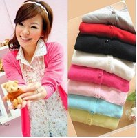 Free Shipping,New Fashion Women's Pearl Button V-neck Sweater Cardigan,16 colors