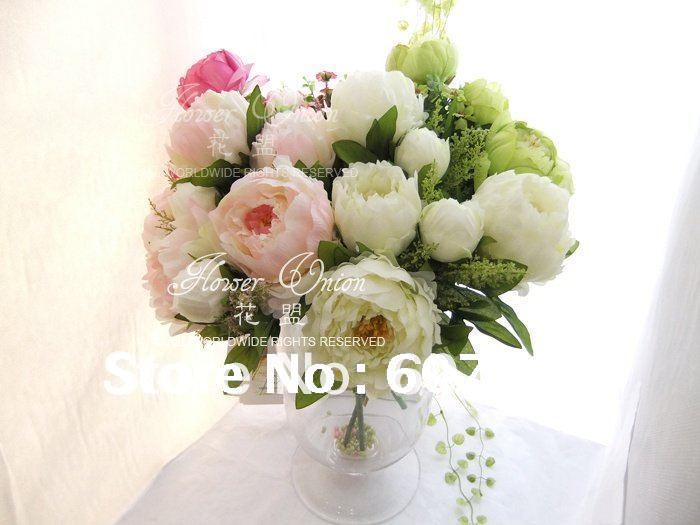 Silk rose flower arrangements for wedding