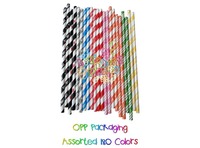 5" size Paper Straws with more than 103 colors mixed,  2000pcs/lot, and PET bag 25pcs packing,Dots,Chevrons, Stripe, Star red