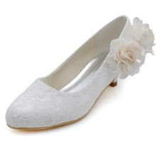 Heels 2013 Classic Ivory,White Round Toe Lace Wedding Shoes Low Heel Free Shipping by DHL Bridal Shoes