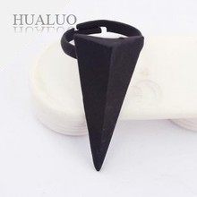 Europe & America Exaggerated Stereoscopic Triangle Opening Ring Min.order is $10 (mix order) Free Shipping (Black) R371