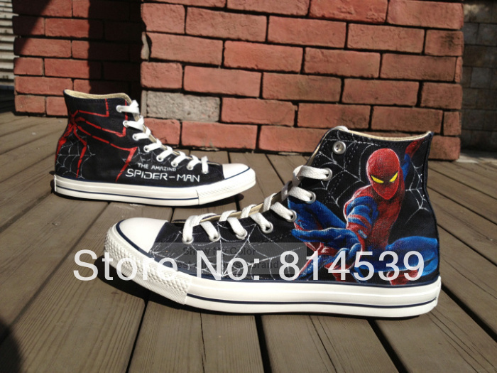 Amazing Spider Man Hi top Fashion Sneakers For Men Women Hand Painted Canvas Shoes